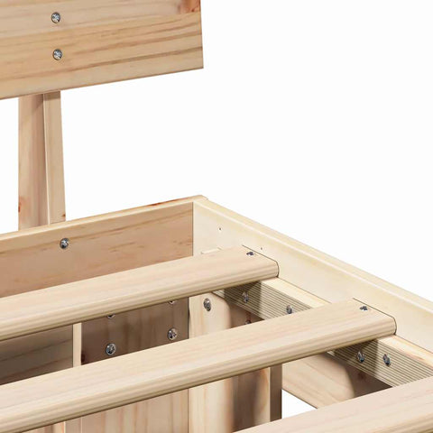 vidaXL Bed Frame with Headboard Brown 90 x 190 cm Solid pine wood