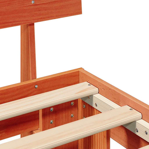 vidaXL Bed Frame with Headboard Wax brown 180 x 200 cm Solid pine wood