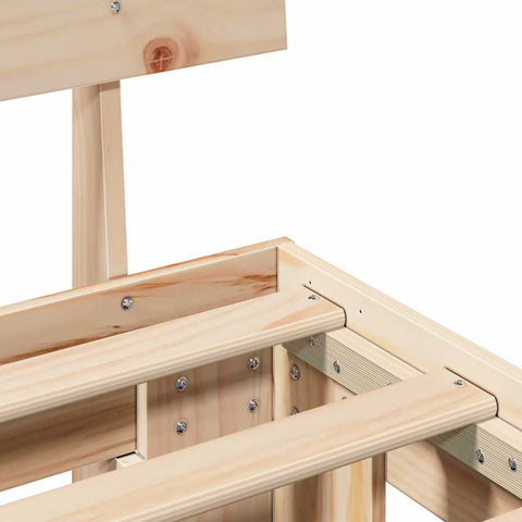 vidaXL Bed Frame with Headboard Brown 140 x 200 cm Solid pine wood