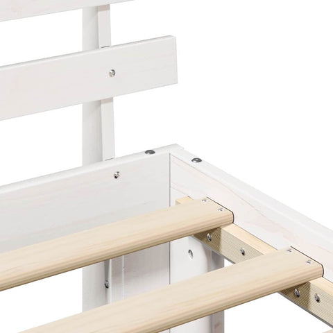 vidaXL White Bed Frame White Solid wood 200 x 200 cm Adjustable Armrests
