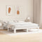 vidaXL White Bed Frame White Solid wood 200 x 200 cm Adjustable Armrests