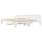 vidaXL White Bed Frame White Solid wood 200 x 200 cm Adjustable Armrests