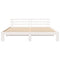 vidaXL White Bed Frame White Solid wood 200 x 200 cm Adjustable Armrests