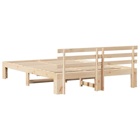 vidaXL Bed Frame with Headboard Brown 150 x 200 cm Solid Pine wood