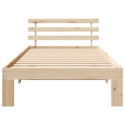 vidaXL Bed Frame with Headboard Brown 80 x 200 cm Solid Pine wood