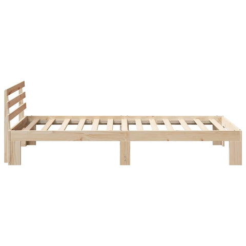 vidaXL Bed Frame with Headboard Brown 80 x 200 cm Solid Pine wood
