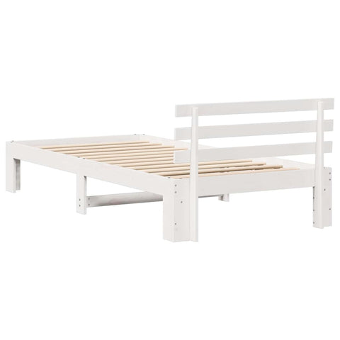vidaXL Bed Frame with Headboard White 80 x 200 cm Solid Pine wood