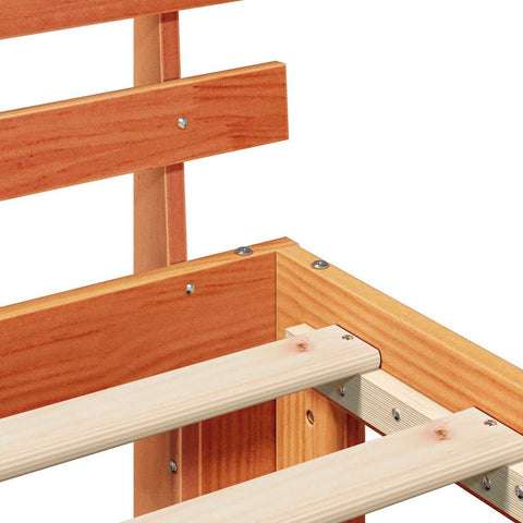 vidaXL Bed Frame with Headboard Brown 80 x 200 cm Solid Pine wood
