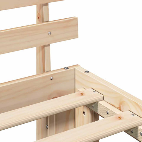 vidaXL Bed Frame with Headboard Brown 75 x 190 cm Solid Pine wood