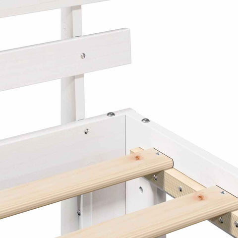 vidaXL Bed Frame with Headboard White 75 x 190 cm Solid Pine wood