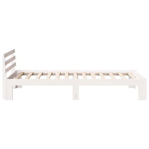 vidaXL Bed Frame with Headboard White 75 x 190 cm Solid Pine wood