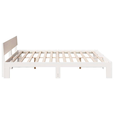vidaXL Bed Frame with Headboard White 180 x 200 cm Solid Pine wood