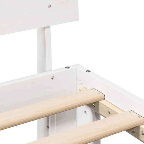vidaXL Bed Frame with Headboard White 100 x 200 cm Solid Pine wood