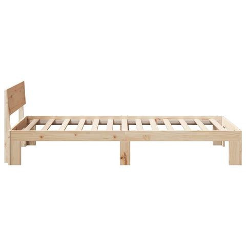 vidaXL Bed Frame with Headboard Brown 90 x 190 cm Solid Pine wood