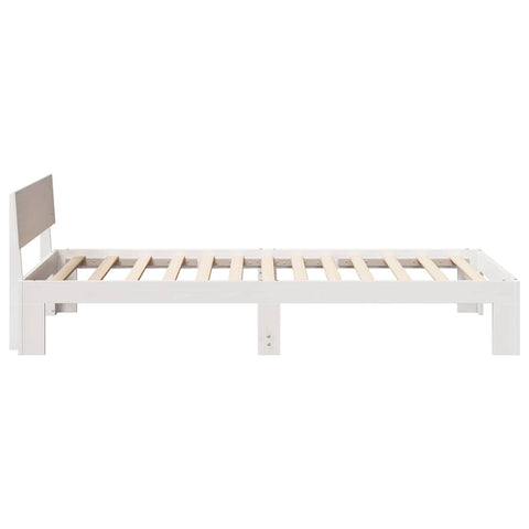 vidaXL Bed Frame with Headboard White 90 x 190 cm Solid Pine wood
