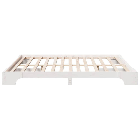 vidaXL Bed Frame White 200 x 200 cm Solid pine wood