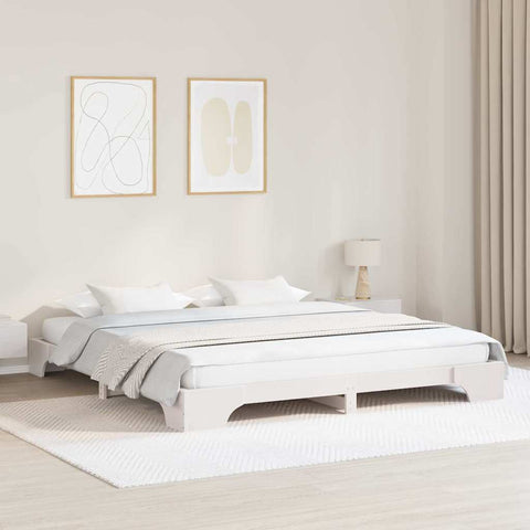 vidaXL Bed Frame White 180 x 200 cm Solid pine wood