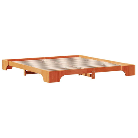 vidaXL Bed Frame Wax brown 180 x 200 cm Solid pine wood