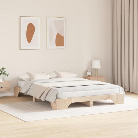 vidaXL Bed Frame Solid Pine Wood 150 x 200 cm Solid pine wood