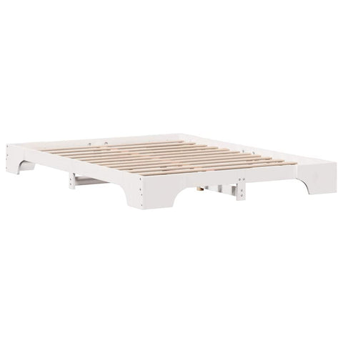 vidaXL Bed Frame White 150 x 200 cm Solid pine wood
