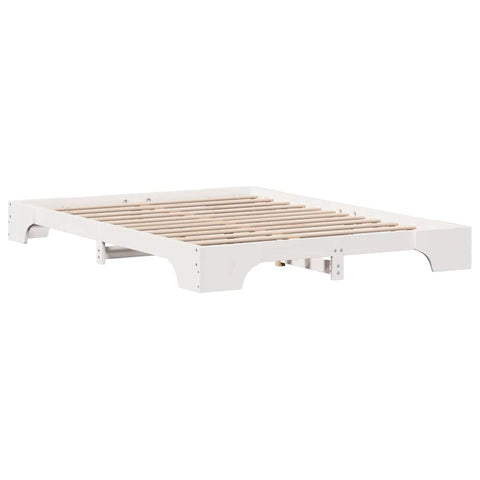 vidaXL Bed Frame White 140 x 200 cm Solid pine wood