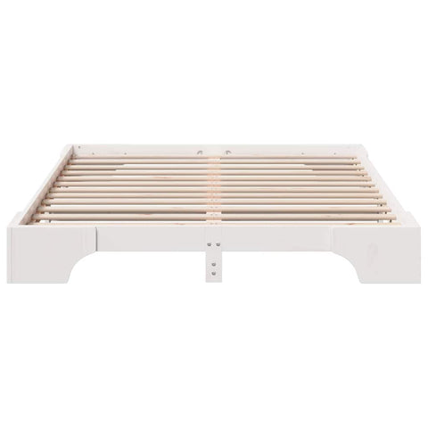 vidaXL Bed Frame White 140 x 200 cm Solid pine wood