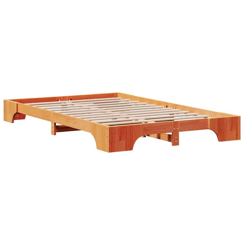 vidaXL Bed Frame Wax brown 120 x 200 cm Solid pine wood