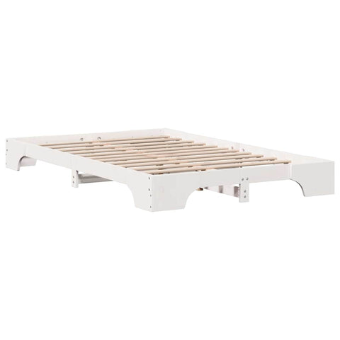 vidaXL Bed Frame White 140 x 190 cm Solid pine wood