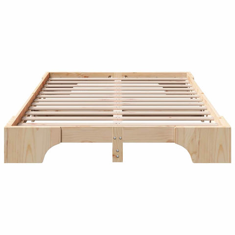 vidaXL Bed Frame Solid Pine Wood 135 x 190 cm Solid pine wood