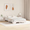vidaXL Bed Frame White 135 x 190 cm Solid pine wood