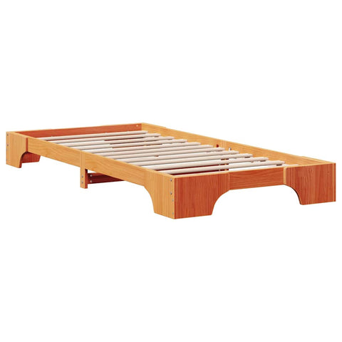 vidaXL Bed Frame Wax brown 100 x 200 cm Solid pine wood