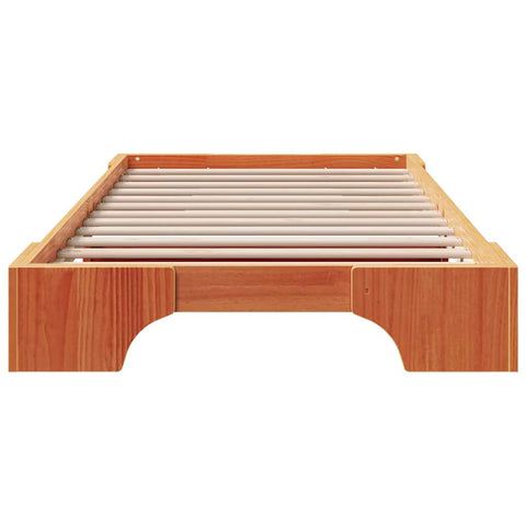 vidaXL Bed Frame Wax brown 80 x 200 cm Solid pine wood