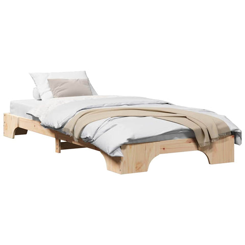 vidaXL Bed Frame Solid Pine Wood 75 x 190 cm Solid pine wood