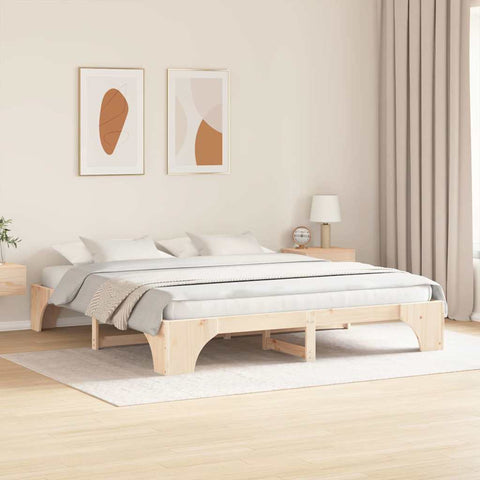 vidaXL Bed Frame Solid Pine Wood 200 x 200 cm Solid pine wood