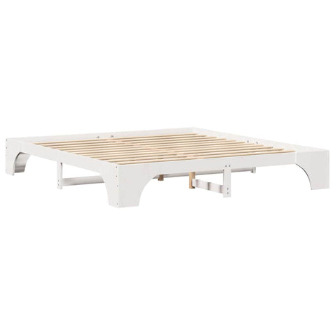 vidaXL Bed Frame White 200 x 200 cm Solid pine wood