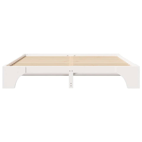 vidaXL Bed Frame White 200 x 200 cm Solid pine wood