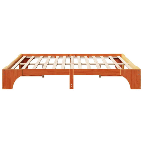 vidaXL Bed Frame Wax brown 200 x 200 cm Solid pine wood
