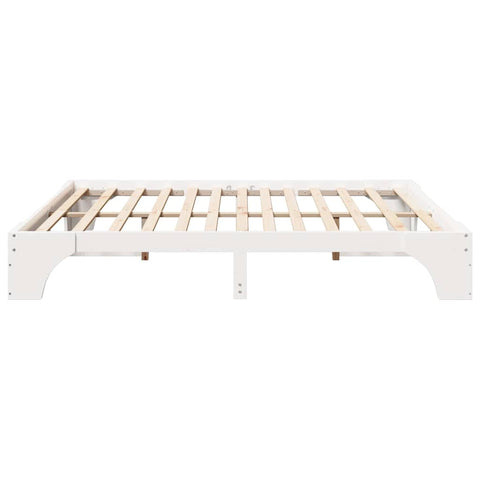 vidaXL Bed Frame White 180 x 200 cm Solid pine wood