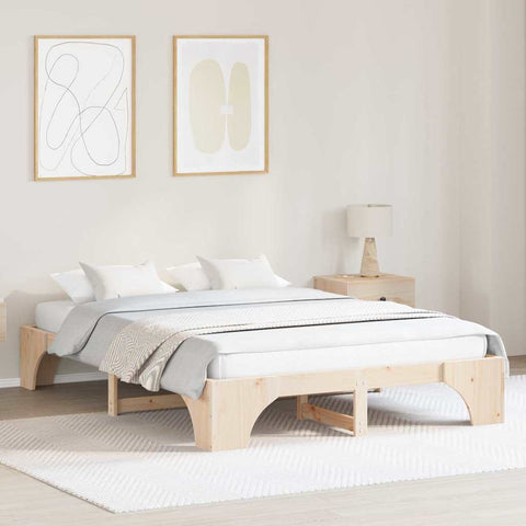 vidaXL Bed Frame Solid Pine Wood 160 x 200 cm Solid pine wood