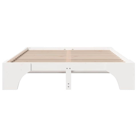 vidaXL Bed Frame White 160 x 200 cm Solid pine wood