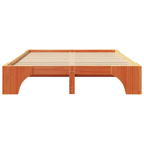 vidaXL Bed Frame Wax brown 160 x 200 cm Solid pine wood