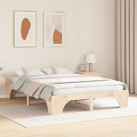 vidaXL Bed Frame Solid Pine Wood 150 x 200 cm Solid pine wood