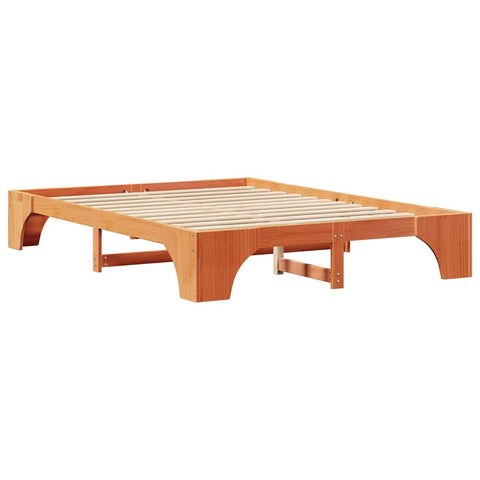vidaXL Bed Frame Wax brown 150 x 200 cm Solid pine wood