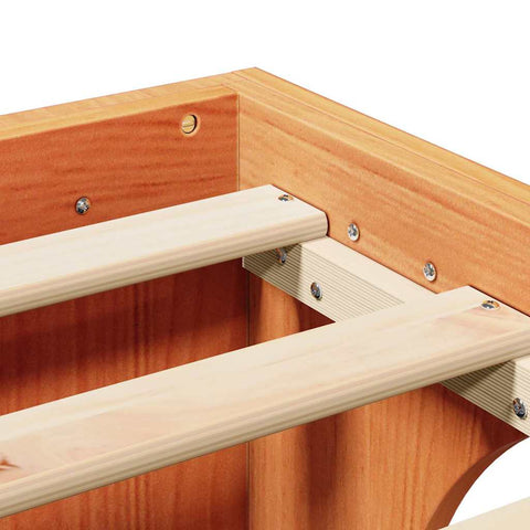 vidaXL Bed Frame Wax brown 120 x 200 cm Solid pine wood