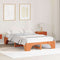 vidaXL Bed Frame Wax brown 120 x 200 cm Solid pine wood