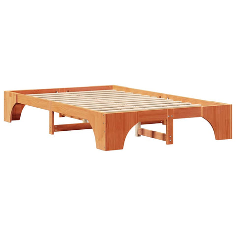 vidaXL Bed Frame Wax brown 120 x 200 cm Solid pine wood