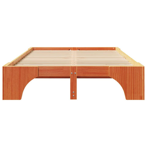 vidaXL Bed Frame Wax brown 120 x 200 cm Solid pine wood
