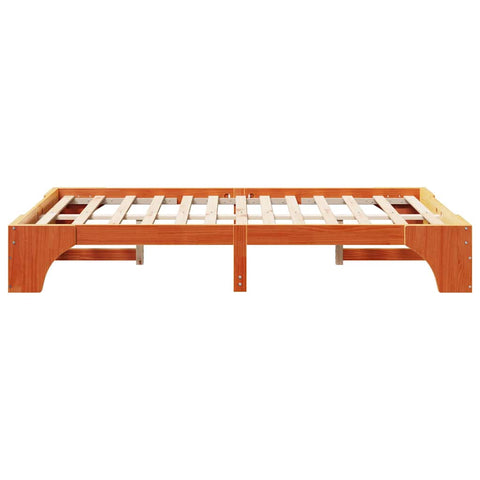 vidaXL Bed Frame Wax brown 120 x 200 cm Solid pine wood