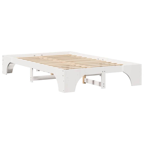 vidaXL Bed Frame White 140 x 190 cm Solid pine wood