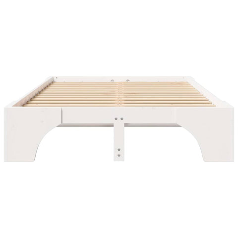 vidaXL Bed Frame White 140 x 190 cm Solid pine wood